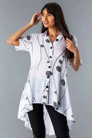 Roman White Spot Print Button Through Shirt 7 Roman White Spot Print Button Through Shirt - Image 5