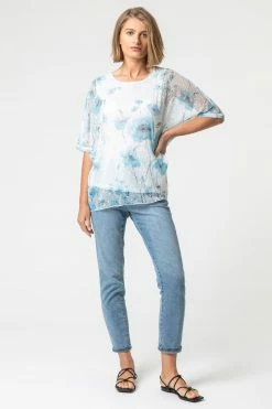 Roman Blue Mesh Overlay Leaf Print Top 9 Roman Blue Mesh Overlay Leaf Print Top -Roman Sales Shop unnamed file 5815