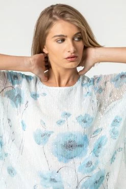 Roman Blue Mesh Overlay Leaf Print Top 10 Roman Blue Mesh Overlay Leaf Print Top -Roman Sales Shop unnamed file 5816