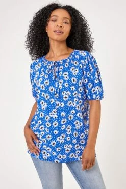 Roman Pink Petite Floral Print Neck Tie Top 15 Roman Pink Petite Floral Print Neck Tie Top -Roman Sales Shop unnamed file 5834