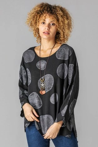 Roman Black Spot Print Top With Necklace 7 Roman Black Spot Print Top With Necklace - Image 5