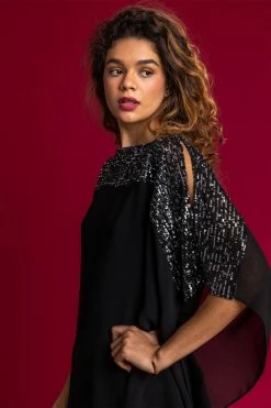 Roman Silver Sequin Embellished Chiffon Overlay Top 14 Roman Silver Sequin Embellished Chiffon Overlay Top -Roman Sales Shop unnamed file 5855