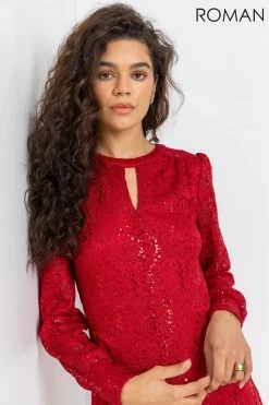 Roman Red Lace Sparkle Swing Dress 11 Roman Red Lace Sparkle Swing Dress -Roman Sales Shop unnamed file 586