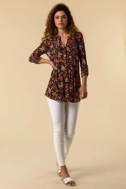 Roman Multi Ditsy Floral Print Pintuck Top 9 Roman Multi Ditsy Floral Print Pintuck Top -Roman Sales Shop unnamed file 5861