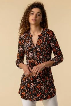 Roman Multi Ditsy Floral Print Pintuck Top 11 Roman Multi Ditsy Floral Print Pintuck Top -Roman Sales Shop unnamed file 5863