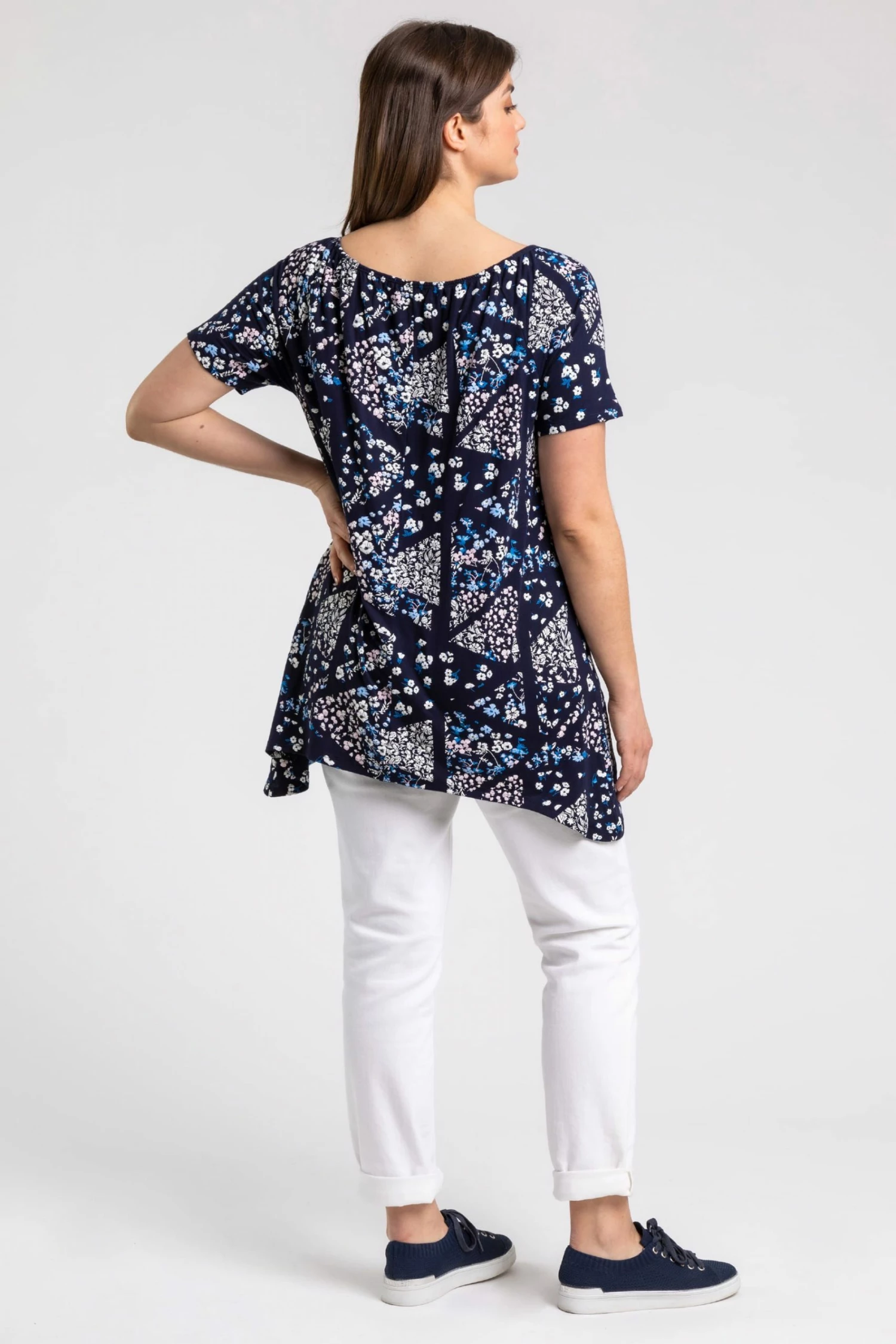 Roman Blue Curve Ditsy Floral Swing Top 4 Roman Blue Curve Ditsy Floral Swing Top - Image 2