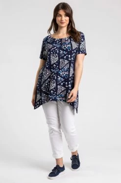 Roman Blue Curve Ditsy Floral Swing Top 9 Roman Blue Curve Ditsy Floral Swing Top -Roman Sales Shop unnamed file 5866