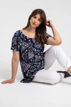 Roman Blue Curve Ditsy Floral Swing Top 10 Roman Blue Curve Ditsy Floral Swing Top -Roman Sales Shop unnamed file 5867
