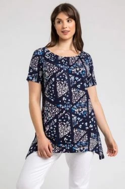Roman Blue Curve Ditsy Floral Swing Top 11 Roman Blue Curve Ditsy Floral Swing Top -Roman Sales Shop unnamed file 5868