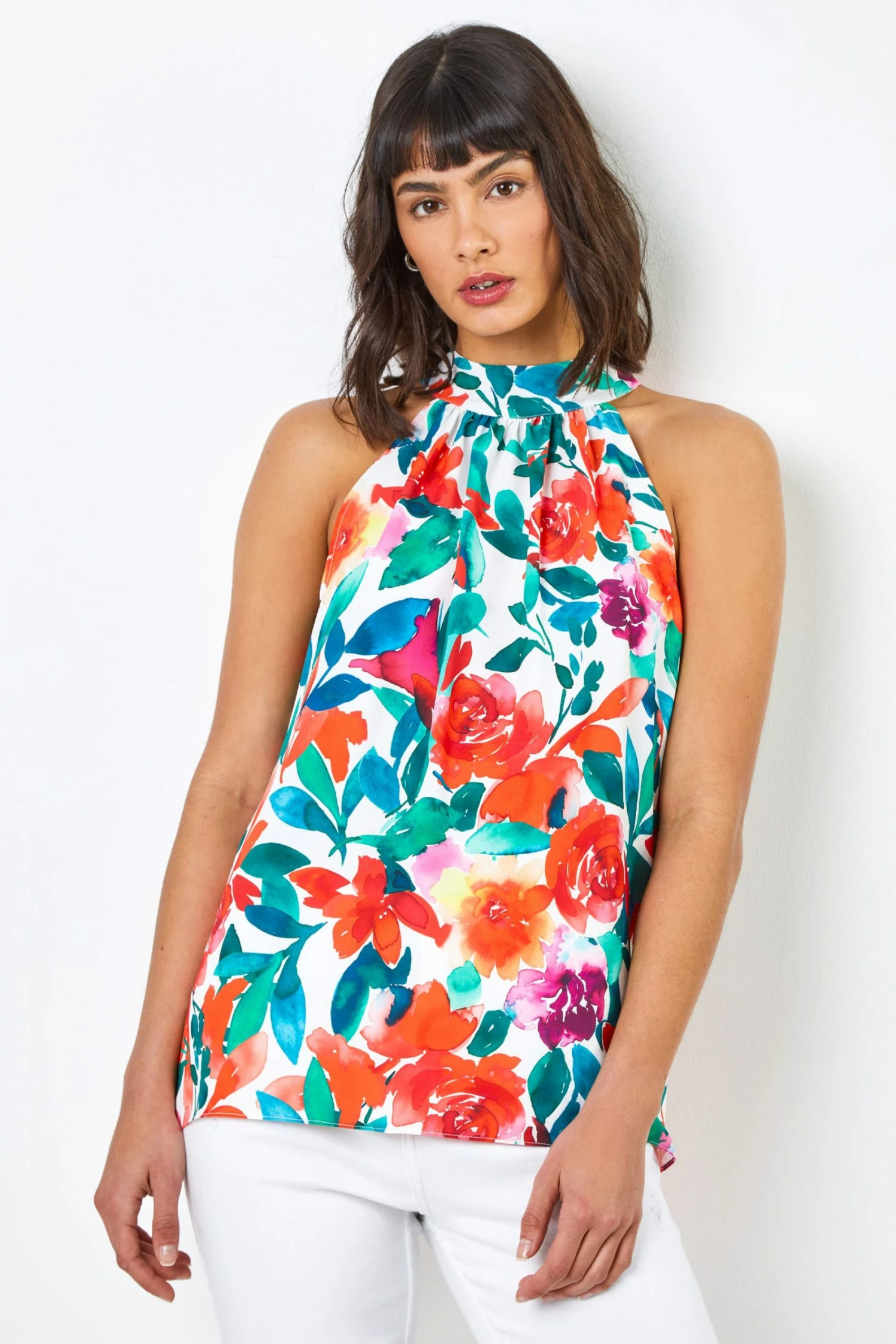 Roman White Floral Print Tie Detail Blouse 3 Roman White Floral Print Tie Detail Blouse