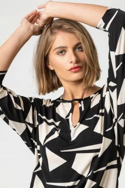 Roman Black Geo Print Keyhole Detail Blouson Top 10 Roman Black Geo Print Keyhole Detail Blouson Top -Roman Sales Shop unnamed file 5883