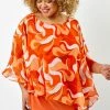 Roman Orange Curve Retro Swirl Chiffon Overlay Top 2 Roman Orange Curve Retro Swirl Chiffon Overlay Top -Roman Sales Shop unnamed file 5885
