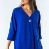 Roman Blue Plain Button Detail Top 1 Roman Blue Plain Button Detail Top -Roman Sales Shop unnamed file 5897