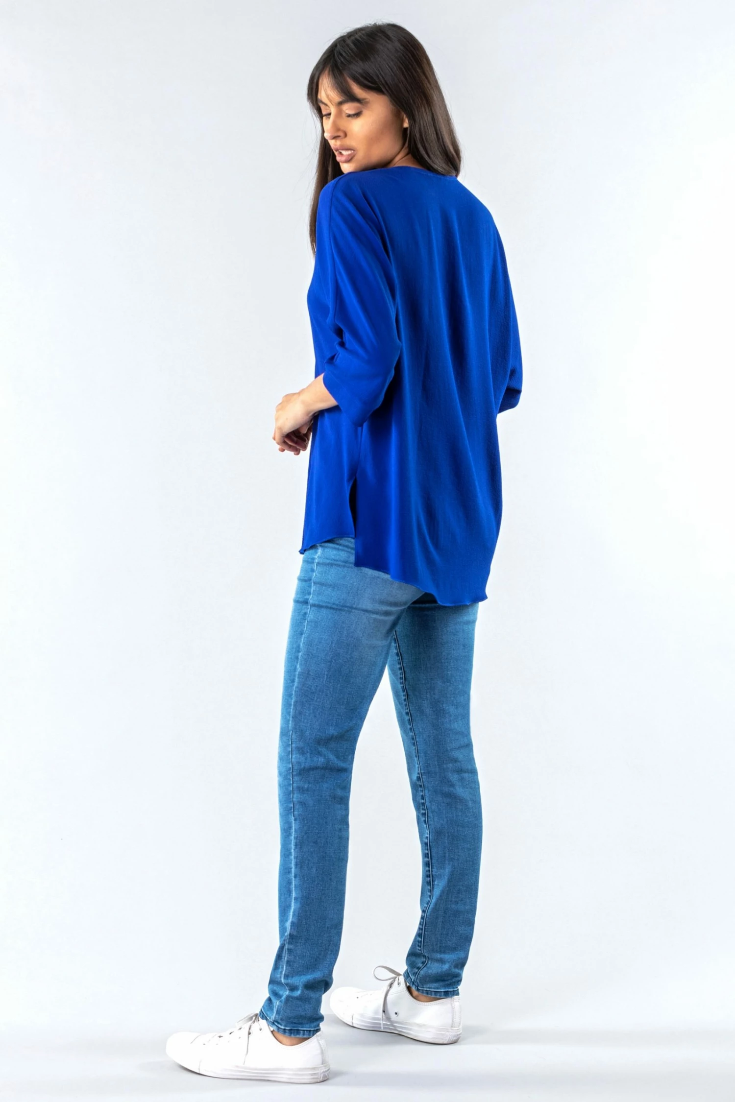 Roman Blue Plain Button Detail Top 5 Roman Blue Plain Button Detail Top - Image 3