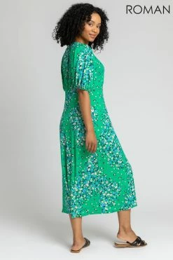 Roman Green Petite Floral Print Empire Midi Dress 8 Roman Green Petite Floral Print Empire Midi Dress -Roman Sales Shop unnamed file 590