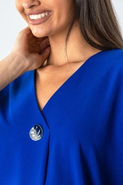 Roman Blue Plain Button Detail Top 10 Roman Blue Plain Button Detail Top -Roman Sales Shop unnamed file 5900