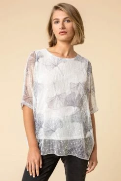 Roman Pink Mesh Overlay Leaf Print Top 13 Roman Pink Mesh Overlay Leaf Print Top -Roman Sales Shop unnamed file 5907