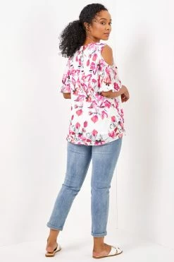 Roman Pink Petite Floral Print Cold Shoulder Chiffon Top 10 Roman Pink Petite Floral Print Cold Shoulder Chiffon Top -Roman Sales Shop unnamed file 5910