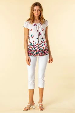 Roman White Keyhole Detail Butterfly Print Top 9 Roman White Keyhole Detail Butterfly Print Top -Roman Sales Shop unnamed file 5924