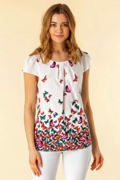 Roman White Keyhole Detail Butterfly Print Top 11 Roman White Keyhole Detail Butterfly Print Top -Roman Sales Shop unnamed file 5926