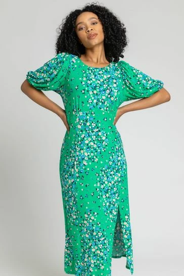 Roman Green Petite Floral Print Empire Midi Dress 7 Roman Green Petite Floral Print Empire Midi Dress - Image 5