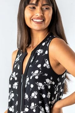 Roman Black Floral Puff Print Zip Detail Top 10 Roman Black Floral Puff Print Zip Detail Top -Roman Sales Shop unnamed file 5930