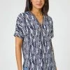 Roman Blue Textured Abstract Print Zip Front Top 2 Roman Blue Textured Abstract Print Zip Front Top -Roman Sales Shop unnamed file 5942