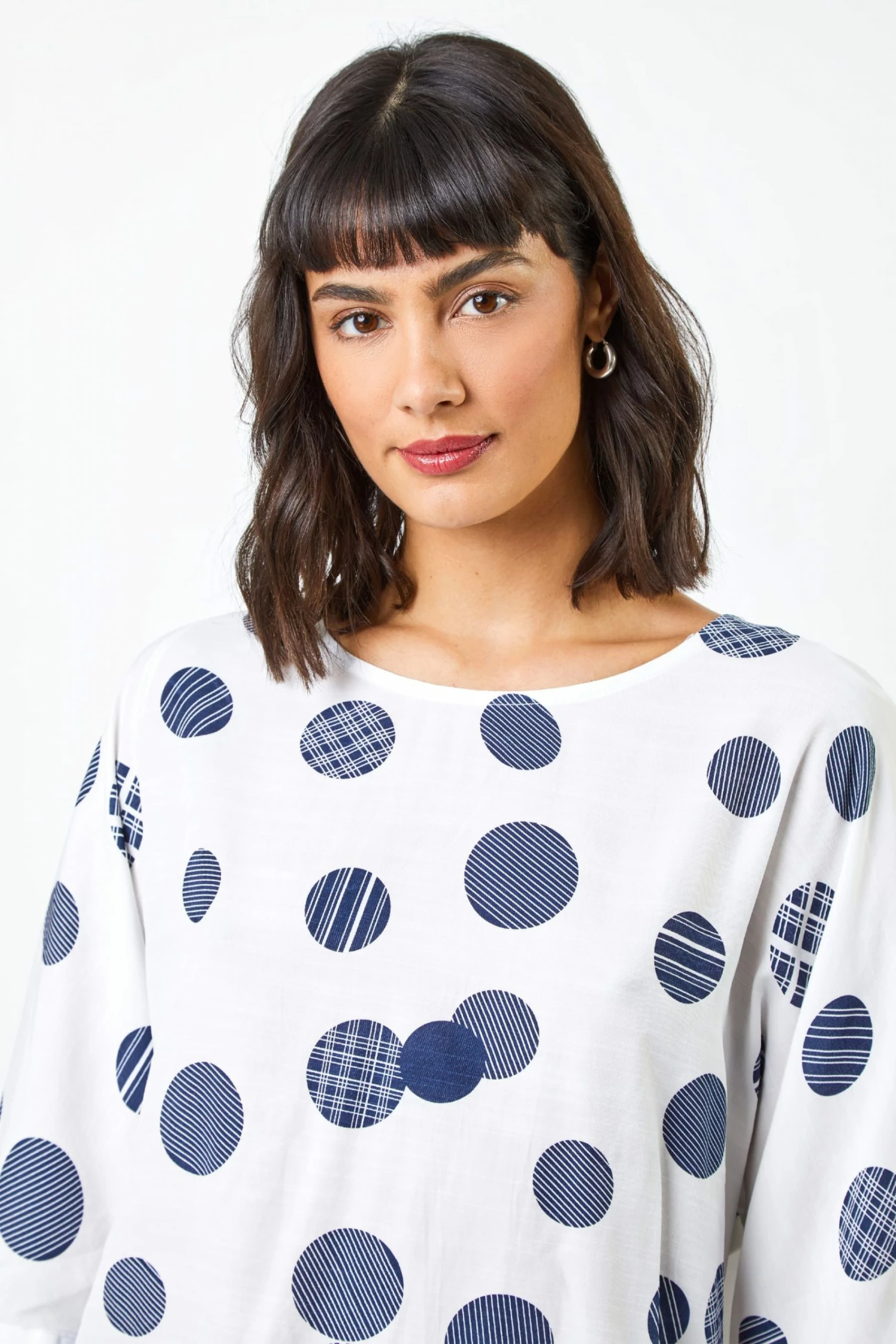 Roman White Abstract Spot Print Top 6 Roman White Abstract Spot Print Top - Image 4