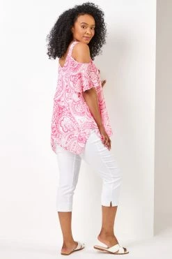 Roman Pink Abstract Paisley Print Petite Cold Shoulder Abstract Paisley Print Hanky Hem Top 9 Roman Pink Abstract Paisley Print Petite Cold Shoulder Abstract Paisley Print Hanky Hem Top -Roman Sales Shop unnamed file 5970