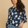 Roman Blue Floral Shirred Cuff Blouson Top 1 Roman Blue Floral Shirred Cuff Blouson Top -Roman Sales Shop unnamed file 5983