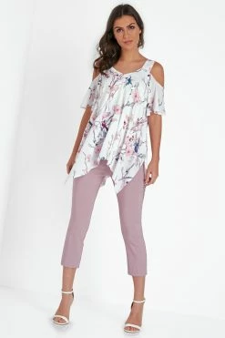 Roman Ivory Cold Shoulder Floral -Roman Sales Shop unnamed file 5995