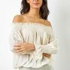 Roman White Shirred Bardot Frill Detail Top -Roman Sales Shop unnamed file 5999