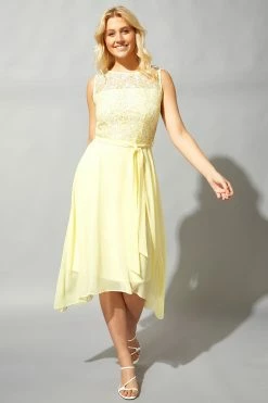 Roman Yellow Lace Detail Fit And Flare Dress -Roman Sales Shop unnamed file 60