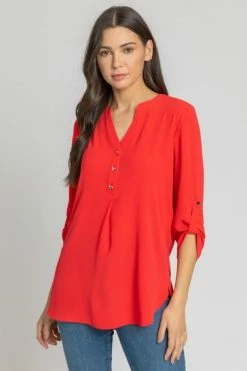 Roman Pink Longline Heart Button Detail Blouse -Roman Sales Shop unnamed file 6009