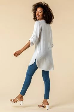 Roman White Animal Jacquard Print Button Blouse -Roman Sales Shop unnamed file 6017