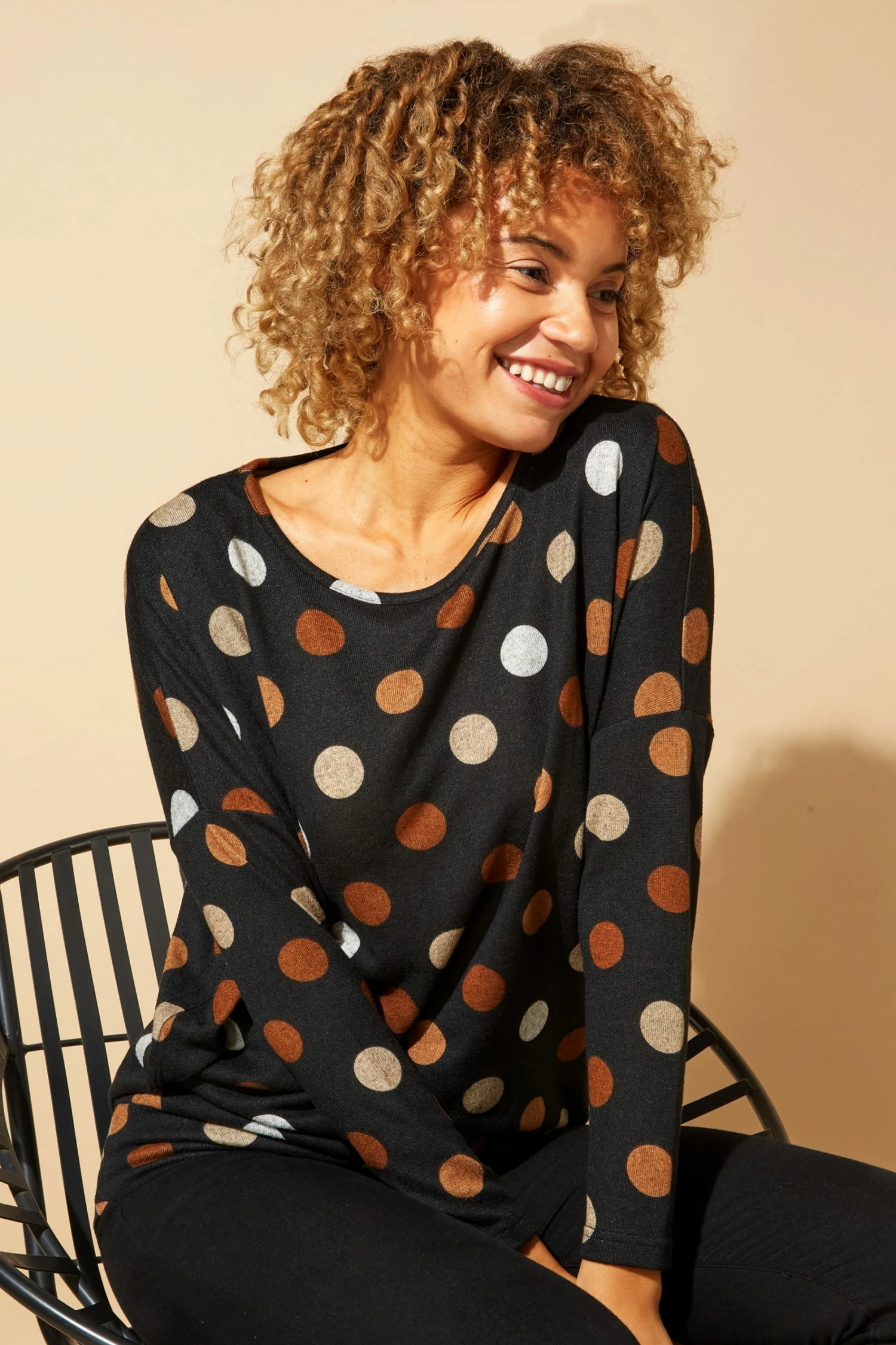 Roman Black Originals Spot Print Wooly Touch Top 6 Roman Black Originals Spot Print Wooly Touch Top - Image 4