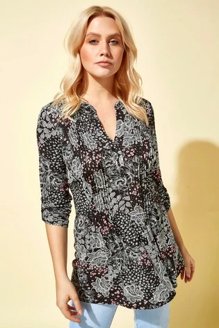 Roman Pink Ditsy Floral Pintuck Shirt 7 Roman Pink Ditsy Floral Pintuck Shirt - Image 5