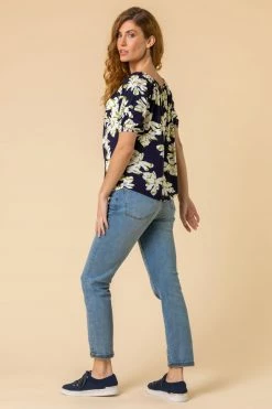 Roman Blue Bold Floral Print Bardot Top 9 Roman Blue Bold Floral Print Bardot Top -Roman Sales Shop unnamed file 6055