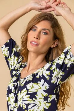 Roman Blue Bold Floral Print Bardot Top 10 Roman Blue Bold Floral Print Bardot Top -Roman Sales Shop unnamed file 6056