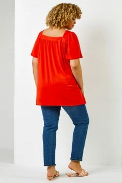 Roman Orange Curve Plain Square Neck Top 10 Roman Orange Curve Plain Square Neck Top -Roman Sales Shop unnamed file 6071