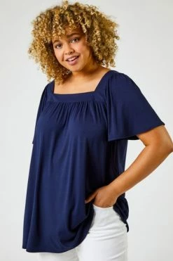 Roman Orange Curve Plain Square Neck Top 13 Roman Orange Curve Plain Square Neck Top -Roman Sales Shop unnamed file 6074