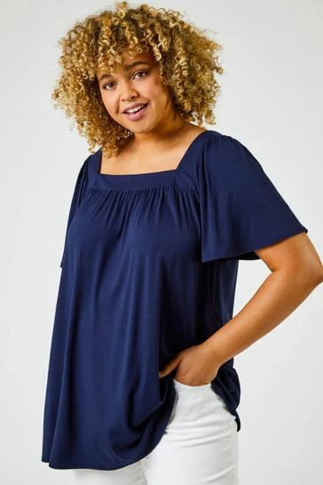 Roman Orange Curve Plain Square Neck Top 8 Roman Orange Curve Plain Square Neck Top - Image 6