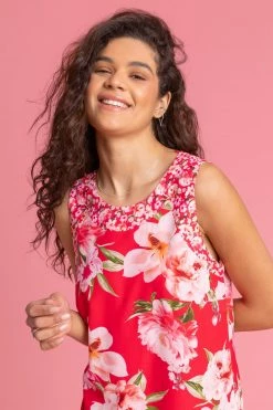 Roman Red Floral Border Print Shift Dress 10 Roman Red Floral Border Print Shift Dress -Roman Sales Shop unnamed file 608