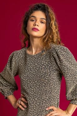 Roman Gold Shimmer Animal Jacquard Print Top 12 Roman Gold Shimmer Animal Jacquard Print Top -Roman Sales Shop unnamed file 6089