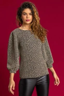 Roman Gold Shimmer Animal Jacquard Print Top 13 Roman Gold Shimmer Animal Jacquard Print Top -Roman Sales Shop unnamed file 6090
