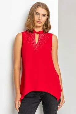 Roman Black Sparkle High Neck Keyhole Top -Roman Sales Shop unnamed file 6100