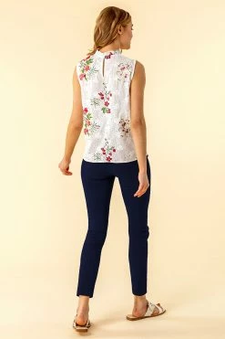 Roman Cream Floral Embroidered Frill Neck Top 8 Roman Cream Floral Embroidered Frill Neck Top -Roman Sales Shop unnamed file 6117