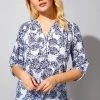 Roman Blue Floral Burnout Print Button Down Top 1 Roman Blue Floral Burnout Print Button Down Top -Roman Sales Shop unnamed file 6121