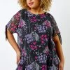 Roman Black Curve Floral Print Chiffon Overlay Top 2 Roman Black Curve Floral Print Chiffon Overlay Top -Roman Sales Shop unnamed file 6132