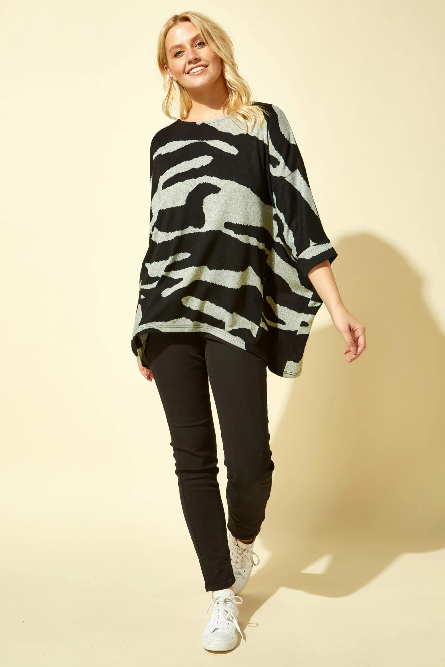 Roman Grey Animal Camo Print Batwing Top 4 Roman Grey Animal Camo Print Batwing Top - Image 2